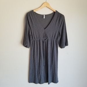 Blue Heaven 3/4 Sleeve Tie Waist Midi Dress